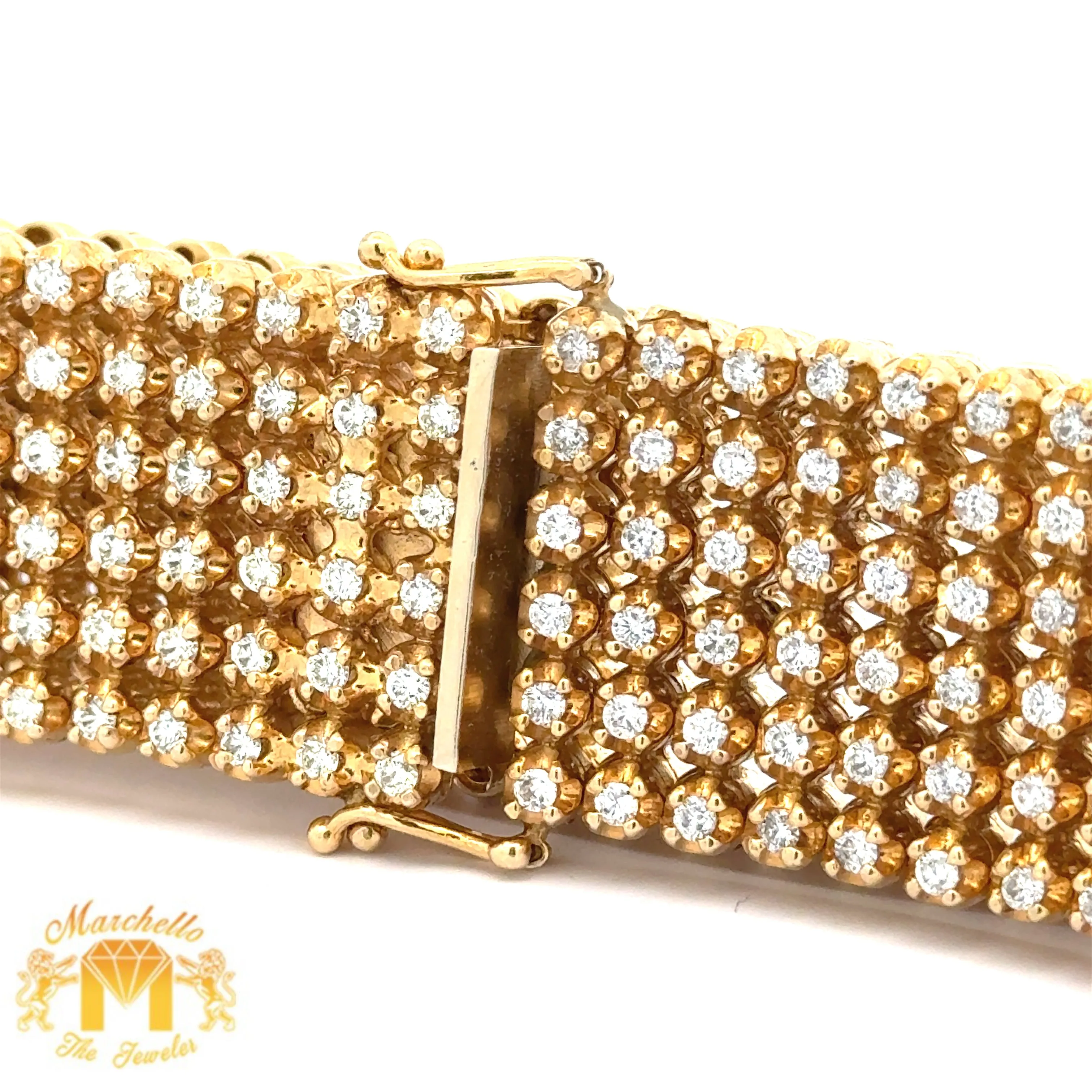 9.80ct diamonds 10k Yellow Gold Bracelet with Round Diamonds